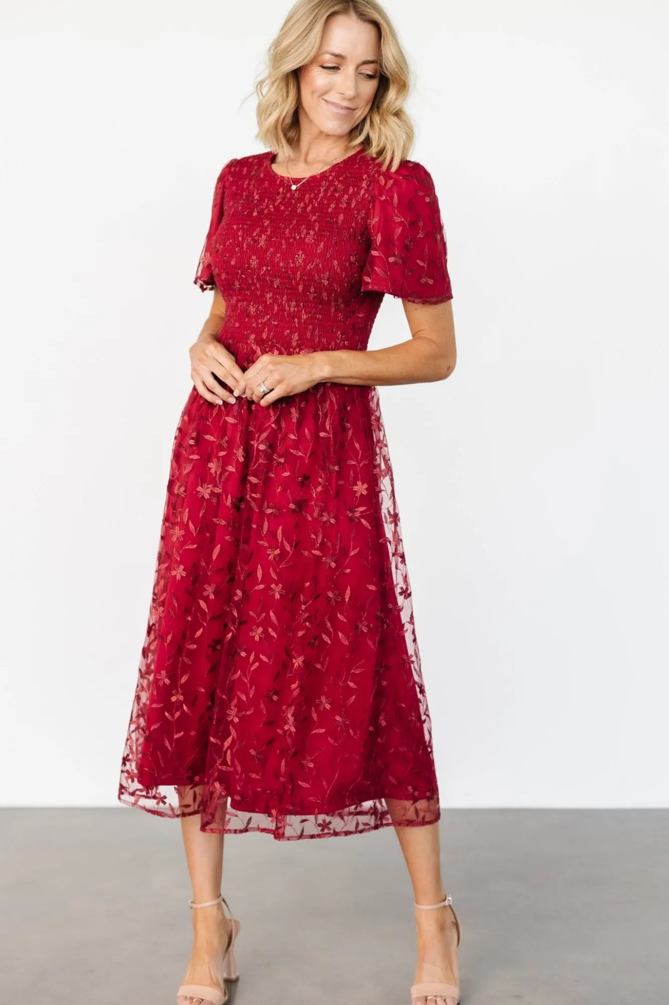 Baltic Born Cara Embroidered Midi Dress |