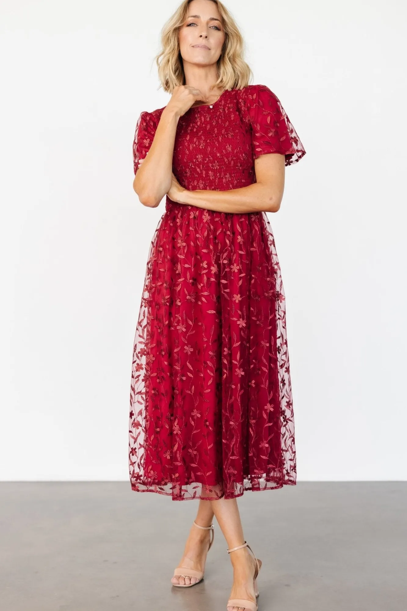 Baltic Born Cara Embroidered Midi Dress |