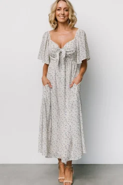 Baltic Born Carah Tie Dress | Off White + Blue Floral