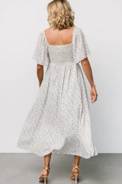 Baltic Born Carah Tie Dress | Off White + Blue Floral