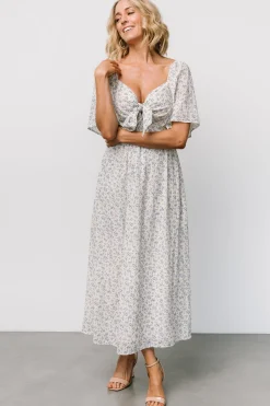 Baltic Born Carah Tie Dress | Off White + Blue Floral