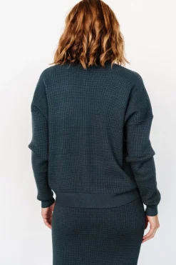 Baltic Born Carey Waffle Sweater | Midnight Blue