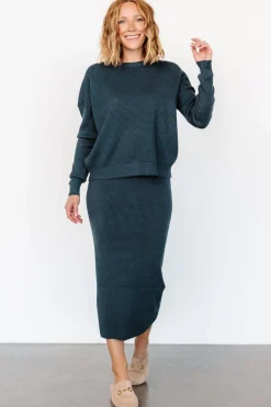 Baltic Born Carey Waffle Sweater | Midnight Blue