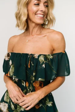 Baltic Born Carina Off Shoulder Maxi Dress | Deep Topaz Floral