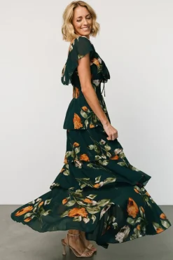 Baltic Born Carina Off Shoulder Maxi Dress | Deep Topaz Floral