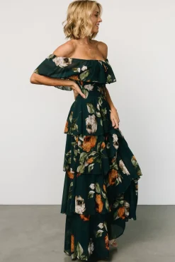Baltic Born Carina Off Shoulder Maxi Dress | Deep Topaz Floral