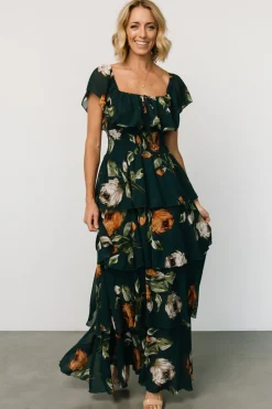 Baltic Born Carina Off Shoulder Maxi Dress | Deep Topaz Floral