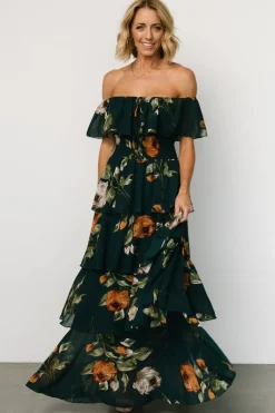 Baltic Born Carina Off Shoulder Maxi Dress | Deep Topaz Floral