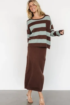 Baltic Born Carlotta Sweater + Skirt Set | Brown + Turquoise