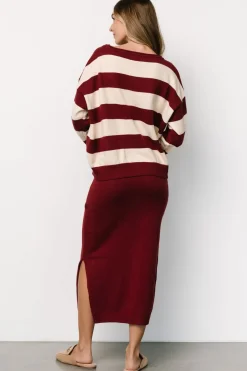 Baltic Born Carlotta Sweater + Skirt Set | Burgundy + Cream
