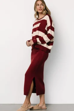 Baltic Born Carlotta Sweater + Skirt Set | Burgundy + Cream