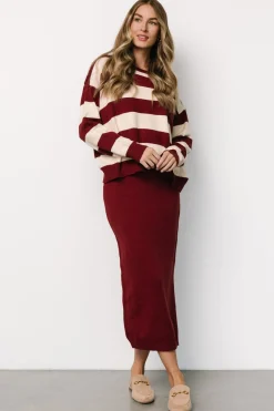 Baltic Born Carlotta Sweater + Skirt Set | Burgundy + Cream