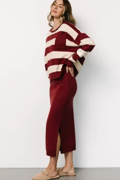 Baltic Born Carlotta Sweater + Skirt Set | Burgundy + Cream