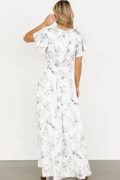 Baltic Born Carmen Maxi Dress | Off White + Blue Floral