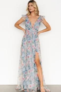 Baltic Born Carmine Maxi Dress | Dusty Blue Floral