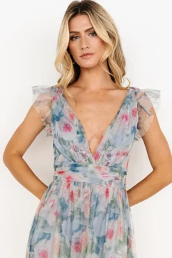 Baltic Born Carmine Maxi Dress | Dusty Blue Floral