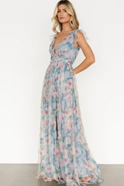 Baltic Born Carmine Maxi Dress | Dusty Blue Floral
