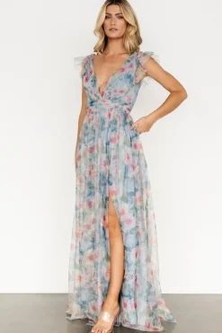 Baltic Born Carmine Maxi Dress | Dusty Blue Floral