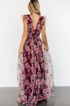 Baltic Born Carmine Maxi Dress | Wine Floral