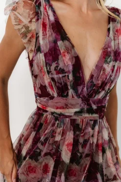 Baltic Born Carmine Maxi Dress | Wine Floral