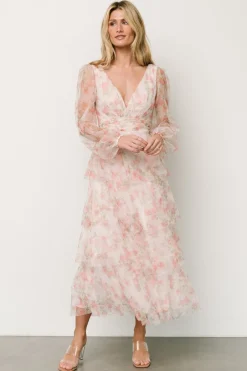 Baltic Born Carolina Tulle Tiered Maxi Dress | Blush Floral