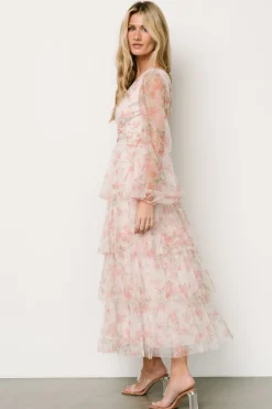 Baltic Born Carolina Tulle Tiered Maxi Dress | Blush Floral