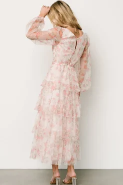 Baltic Born Carolina Tulle Tiered Maxi Dress | Blush Floral