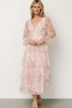 Baltic Born Carolina Tulle Tiered Maxi Dress | Blush Floral