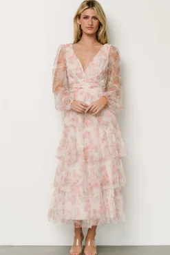 Baltic Born Carolina Tulle Tiered Maxi Dress | Blush Floral