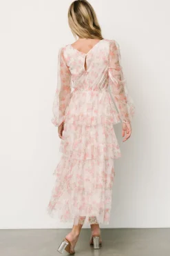 Baltic Born Carolina Tulle Tiered Maxi Dress | Blush Floral