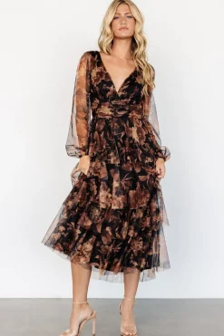 Baltic Born Carolina Tulle Tiered Maxi Dress | Caramel Floral