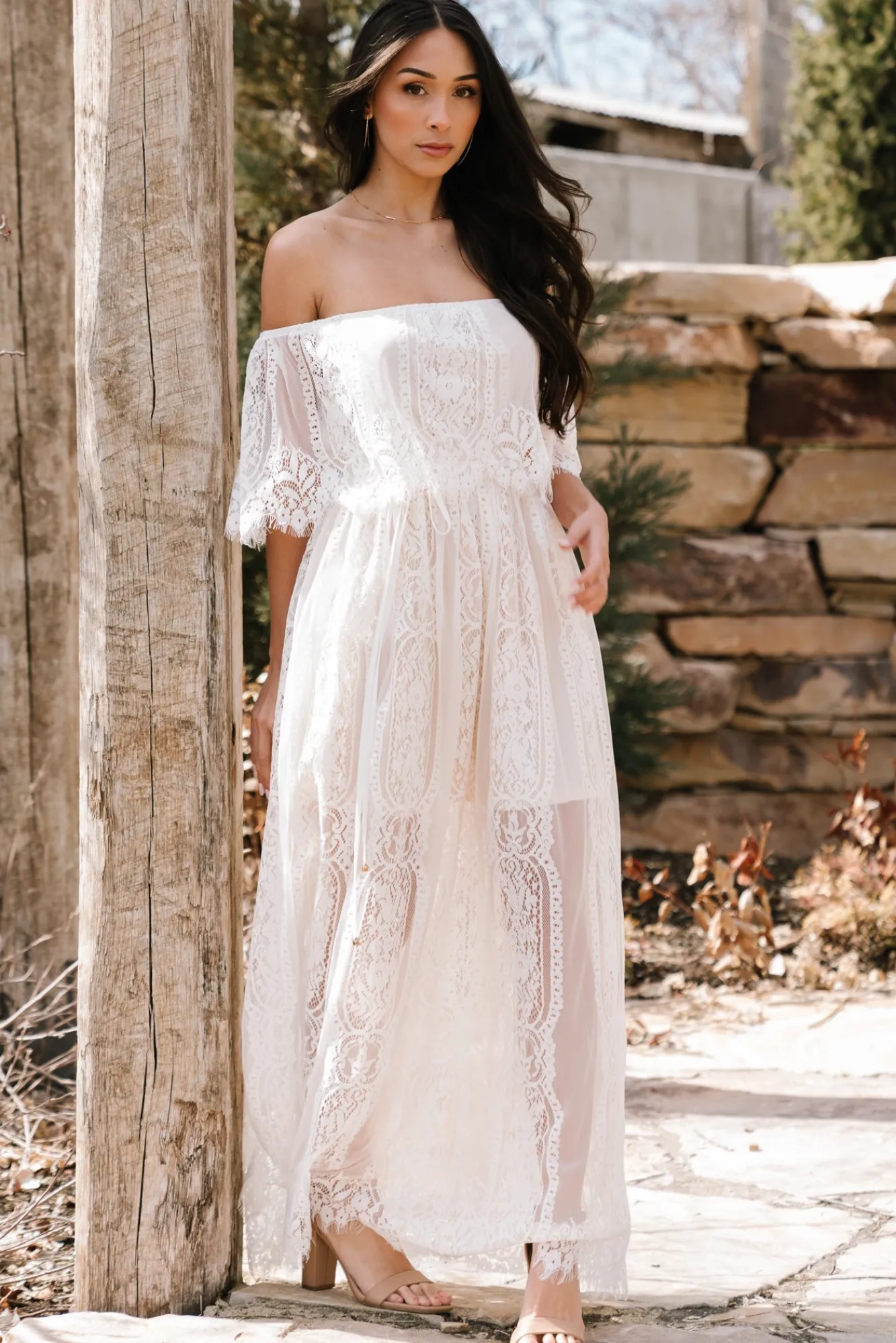 Baltic Born Caroline Lace Maxi Dress | Off White