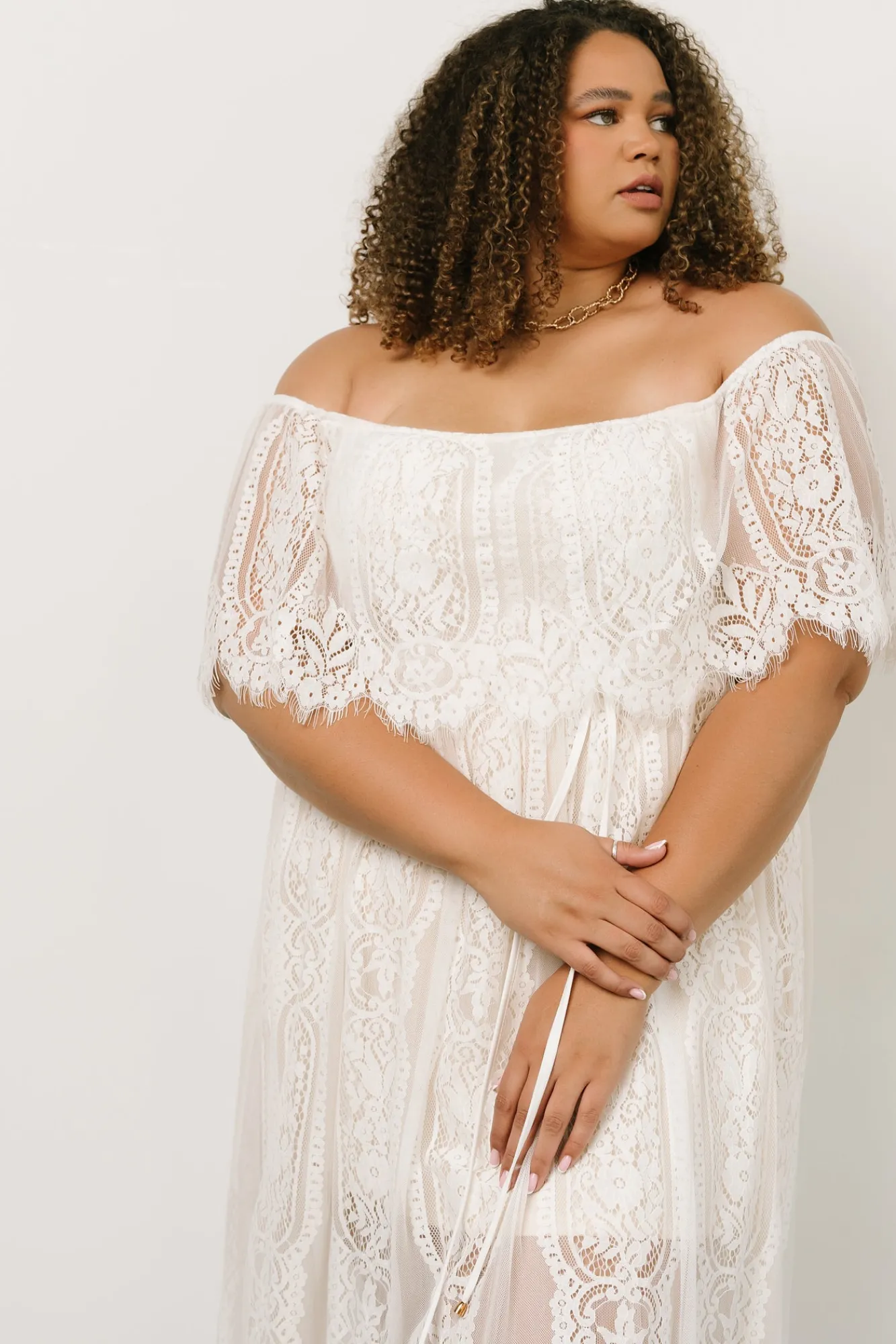 Baltic Born Caroline Lace Maxi Dress | Off White