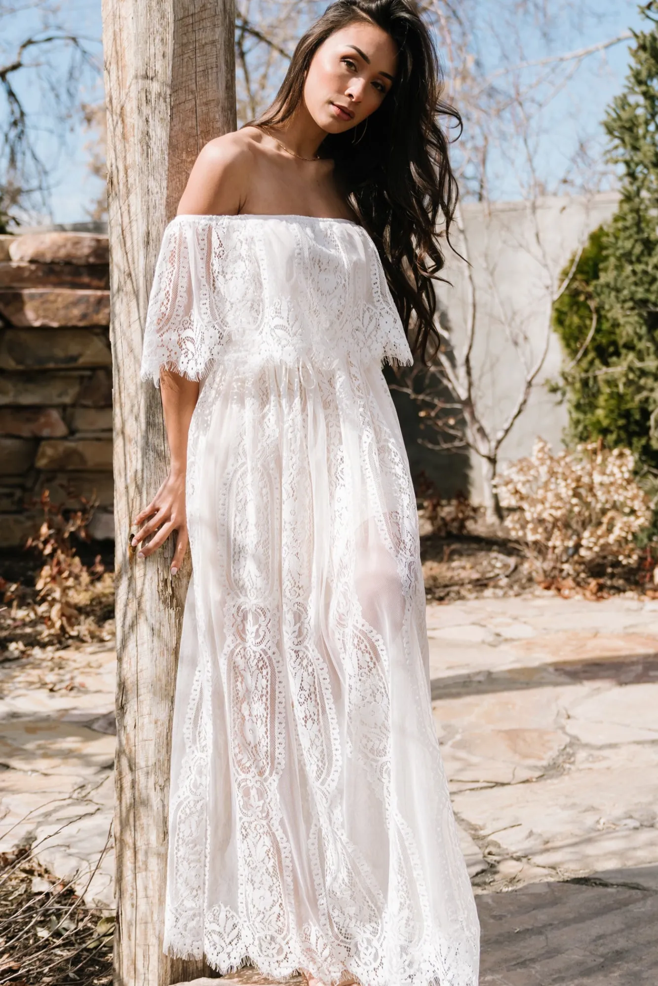 Baltic Born Caroline Lace Maxi Dress | Off White