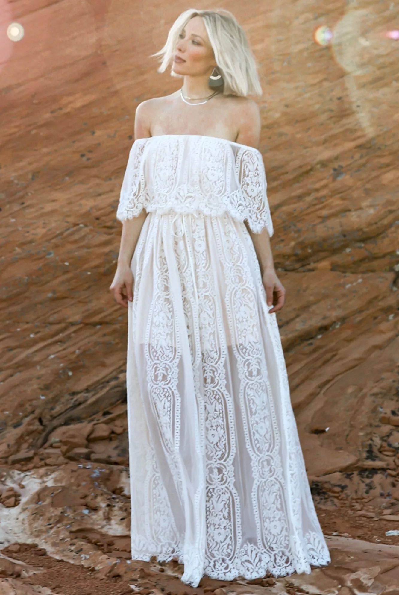 Baltic Born Caroline Lace Maxi Dress | Off White