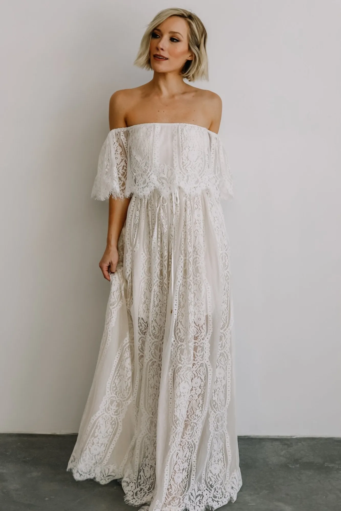 Baltic Born Caroline Lace Maxi Dress | Off White