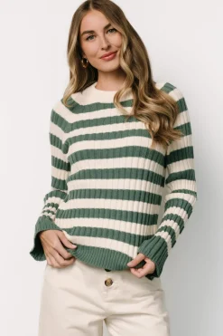 Baltic Born Carrie Striped Sweater | Teal + Ivory