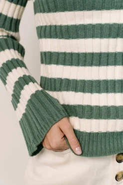 Baltic Born Carrie Striped Sweater | Teal + Ivory