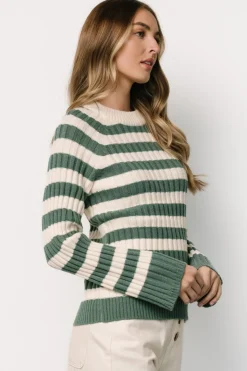 Baltic Born Carrie Striped Sweater | Teal + Ivory