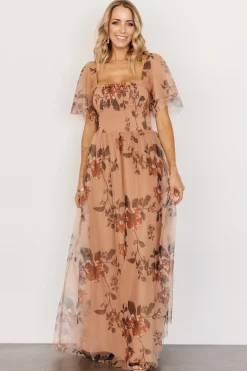 Baltic Born Cassandra Tulle Maxi Dress | Copper Floral