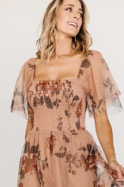 Baltic Born Cassandra Tulle Maxi Dress | Copper Floral