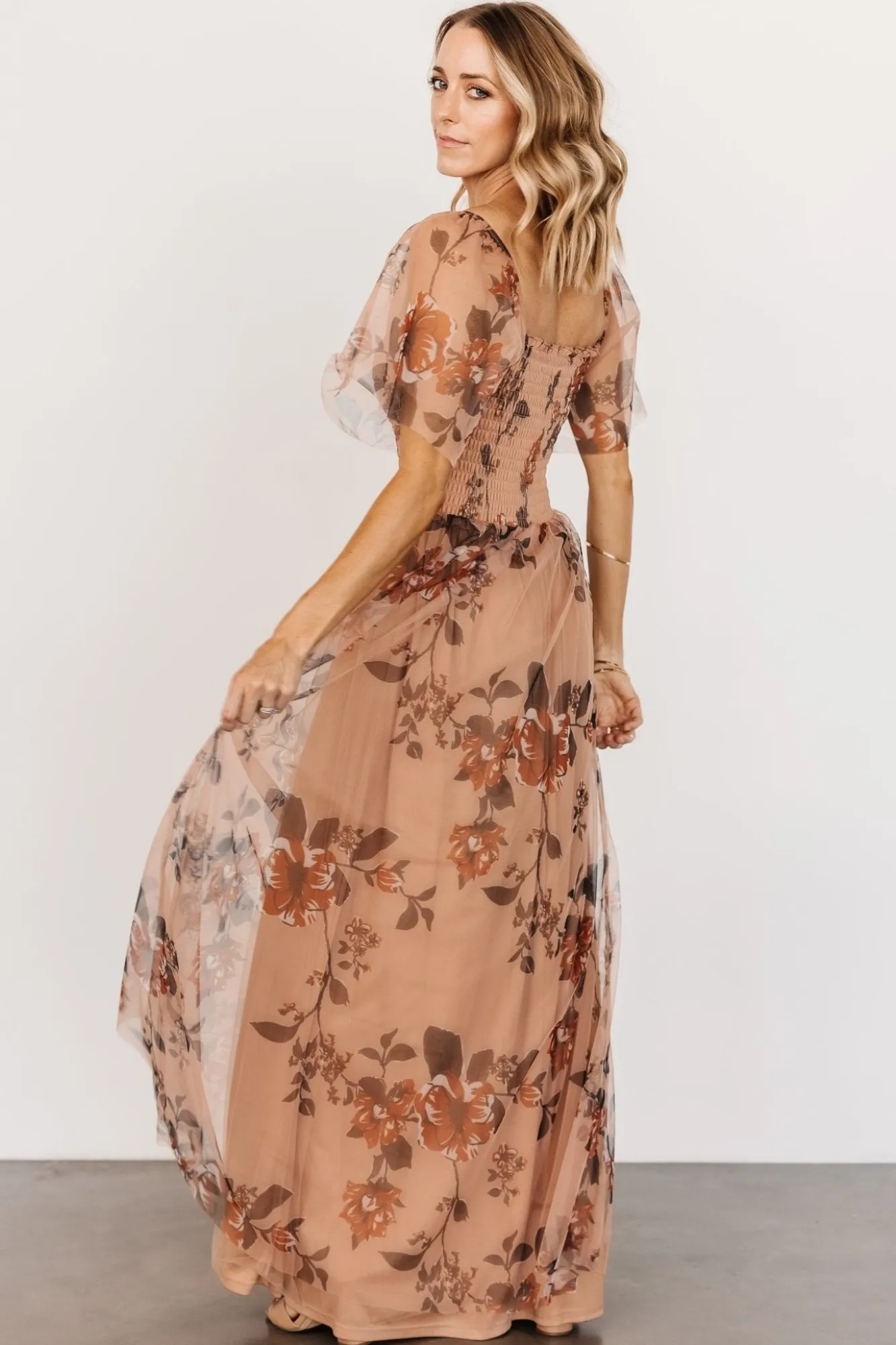 Baltic Born Cassandra Tulle Maxi Dress | Copper Floral