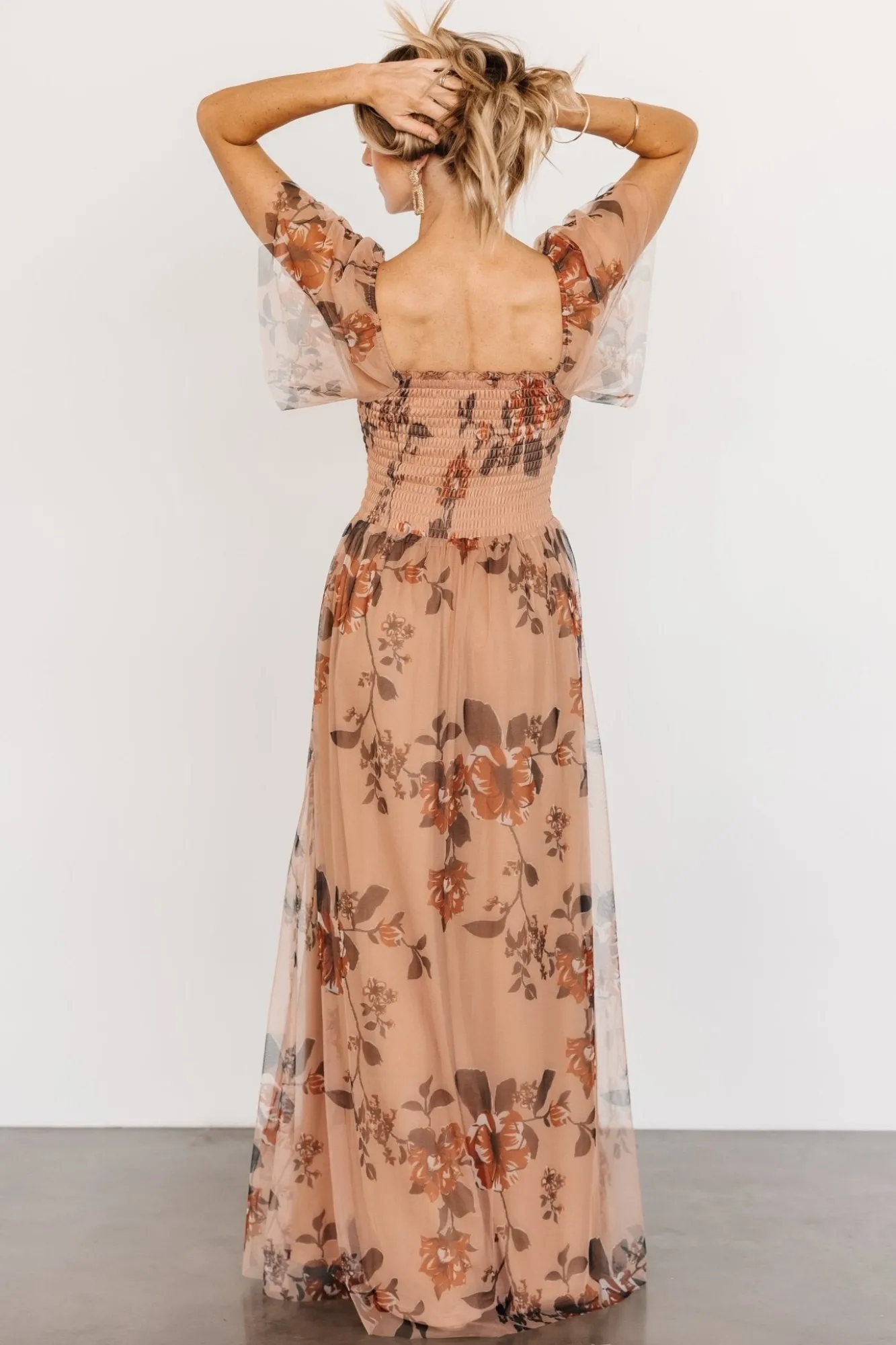 Baltic Born Cassandra Tulle Maxi Dress | Copper Floral