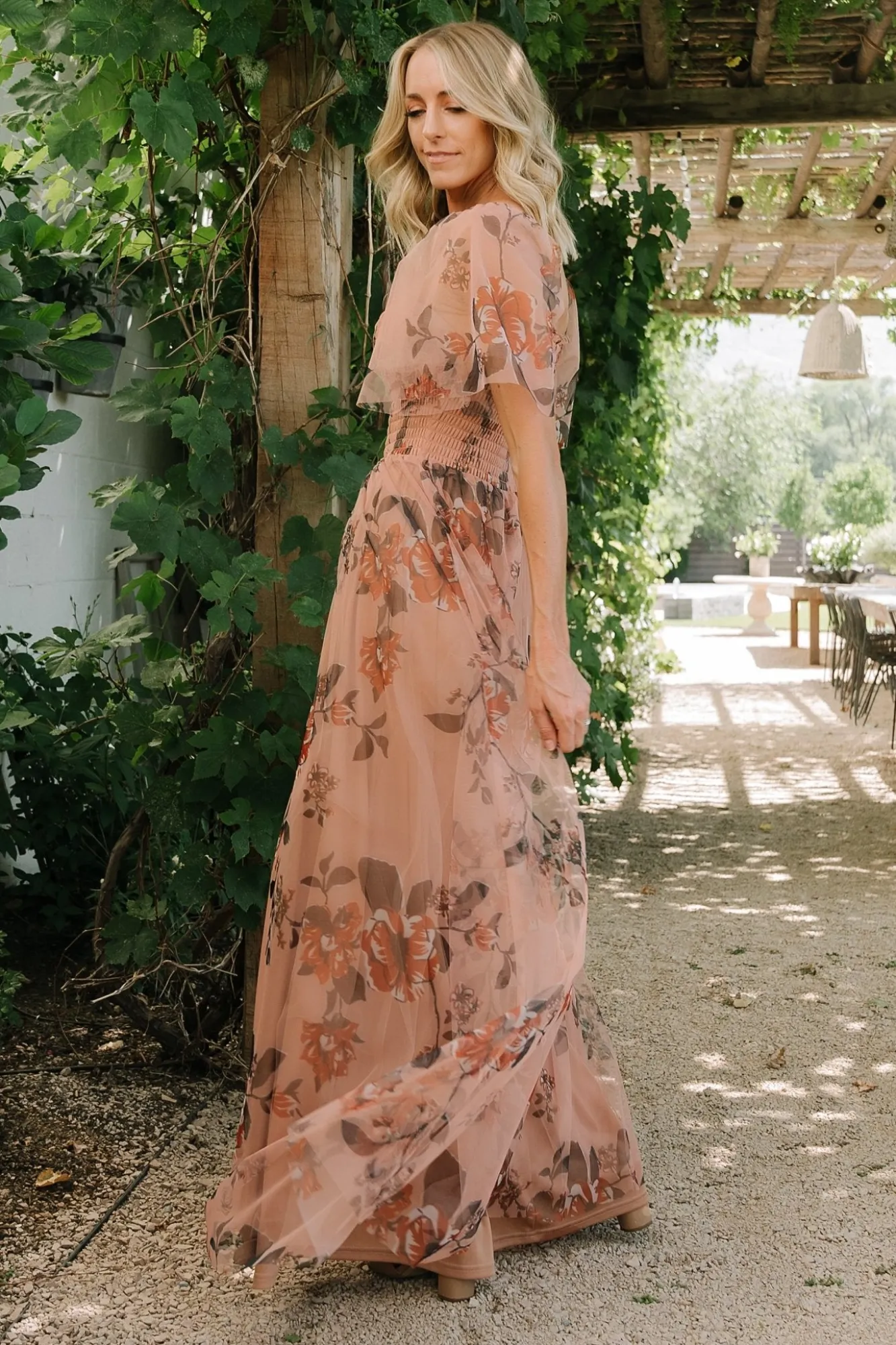 Baltic Born Cassandra Tulle Maxi Dress | Copper Floral