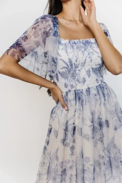 Baltic Born Cassandra Tulle Maxi Dress | Blue + White Floral