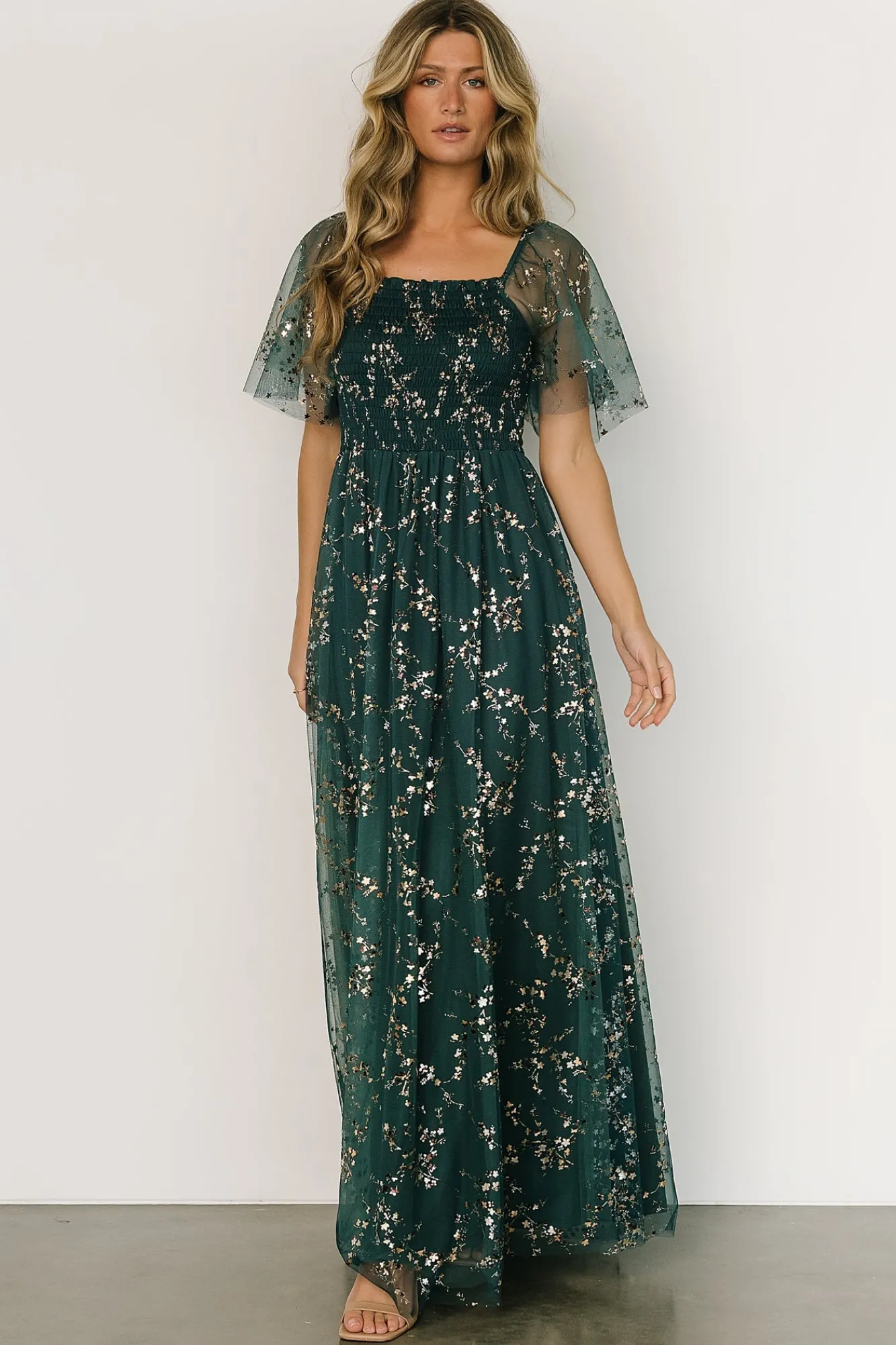 Baltic Born Cassandra Tulle Maxi Dress | Green + Gold