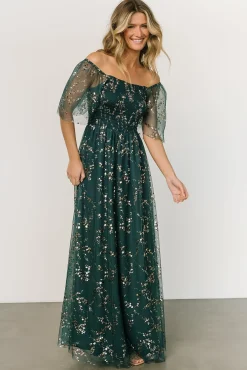 Baltic Born Cassandra Tulle Maxi Dress | Green + Gold