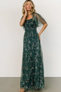 Baltic Born Cassandra Tulle Maxi Dress | Green + Gold