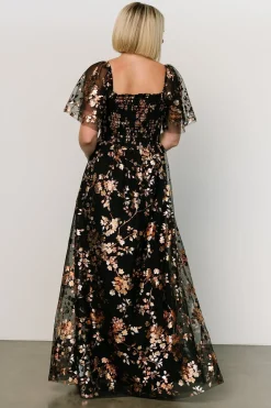 Baltic Born Cassandra Tulle Maxi Dress | Black Blossom