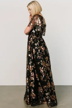 Baltic Born Cassandra Tulle Maxi Dress | Black Blossom